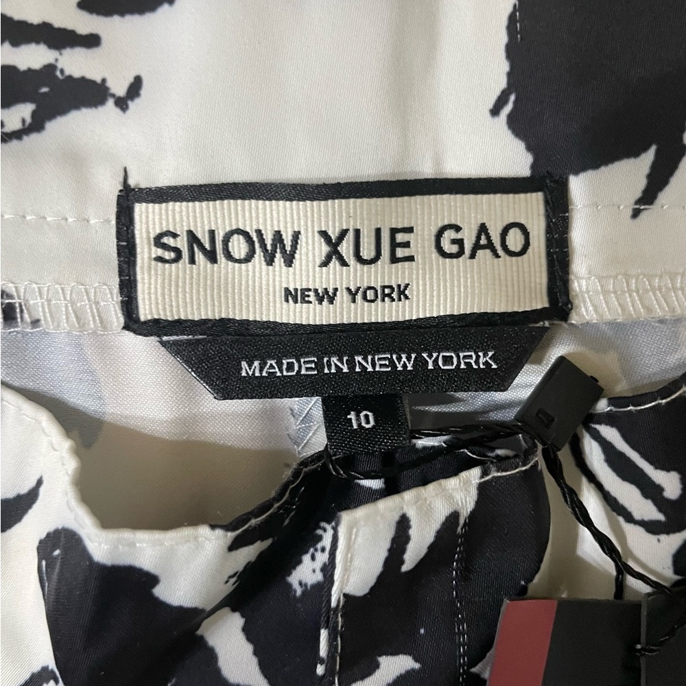 Snow Xue Gao Black & White Women's Silk Pants